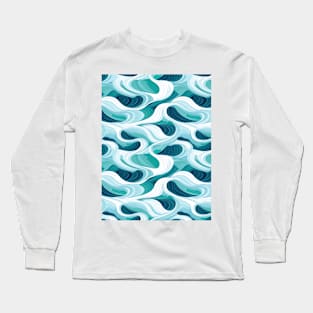 Ephemeral Crests: Hokusai Waves Reimagined Long Sleeve T-Shirt